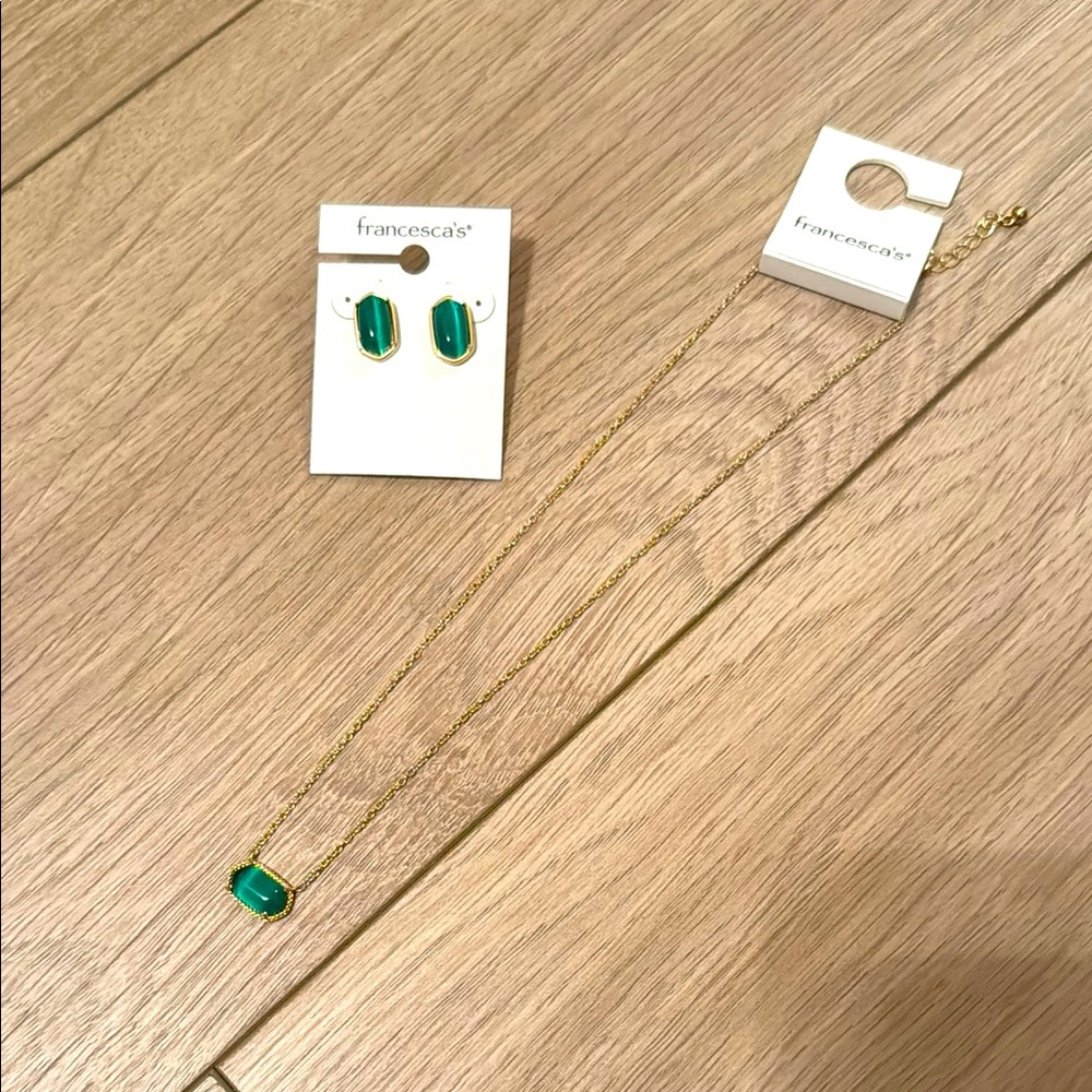 Francesca's Collections Green and Gold Earrings Timeless Design